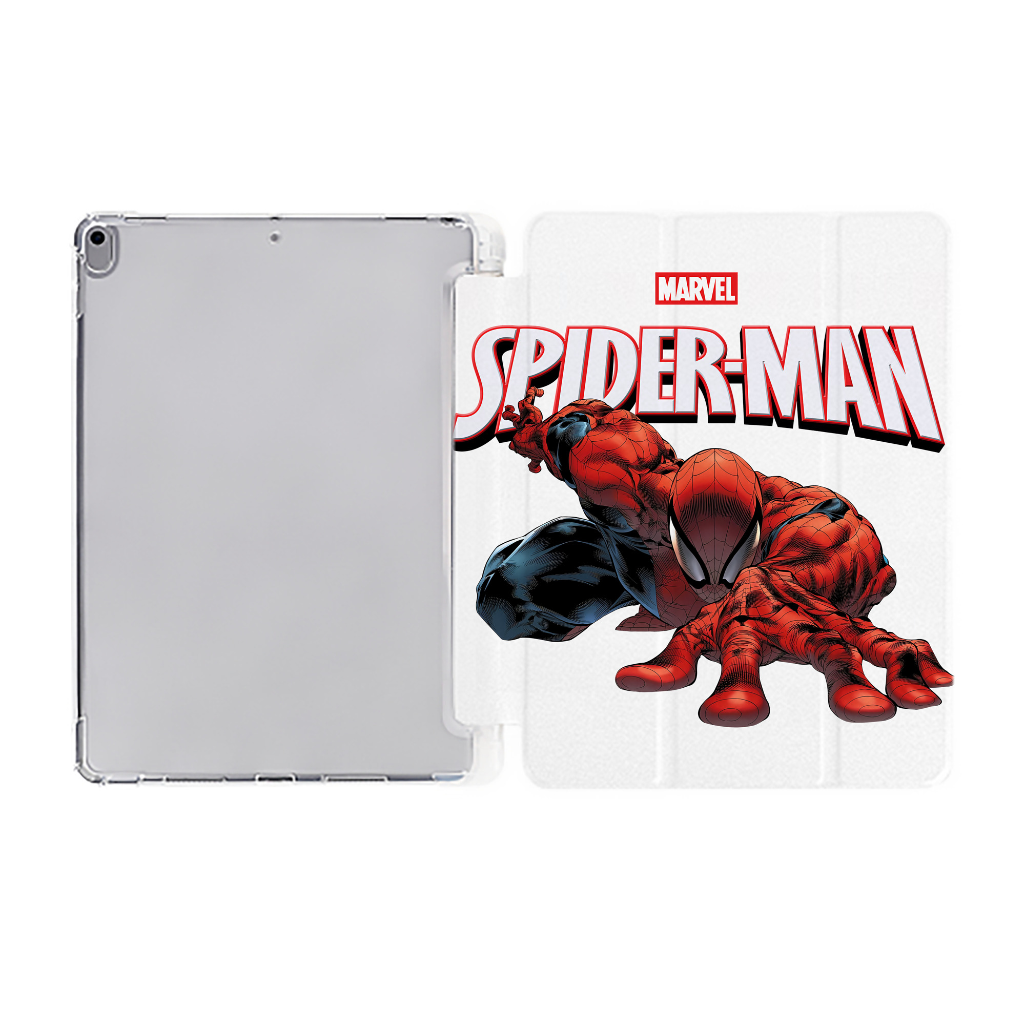 （画像用） Spider Man スパイダーマン IPad ケース ペン収納付き 三つ折りスタンド PUレザー×シリコン 対応機種9.5/10.5/10.9インチ